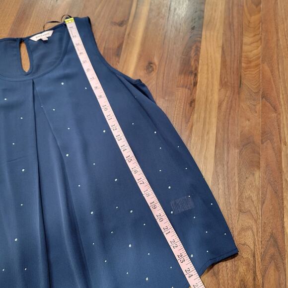 Juicy Couture Navy Blue Sheer Sleeveless Tank With Silver accents Size Large - Picture 4 of 6